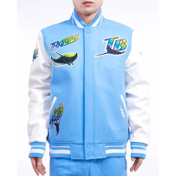 Tampa Bay Rays Sky Blue and White Varsity Jacket