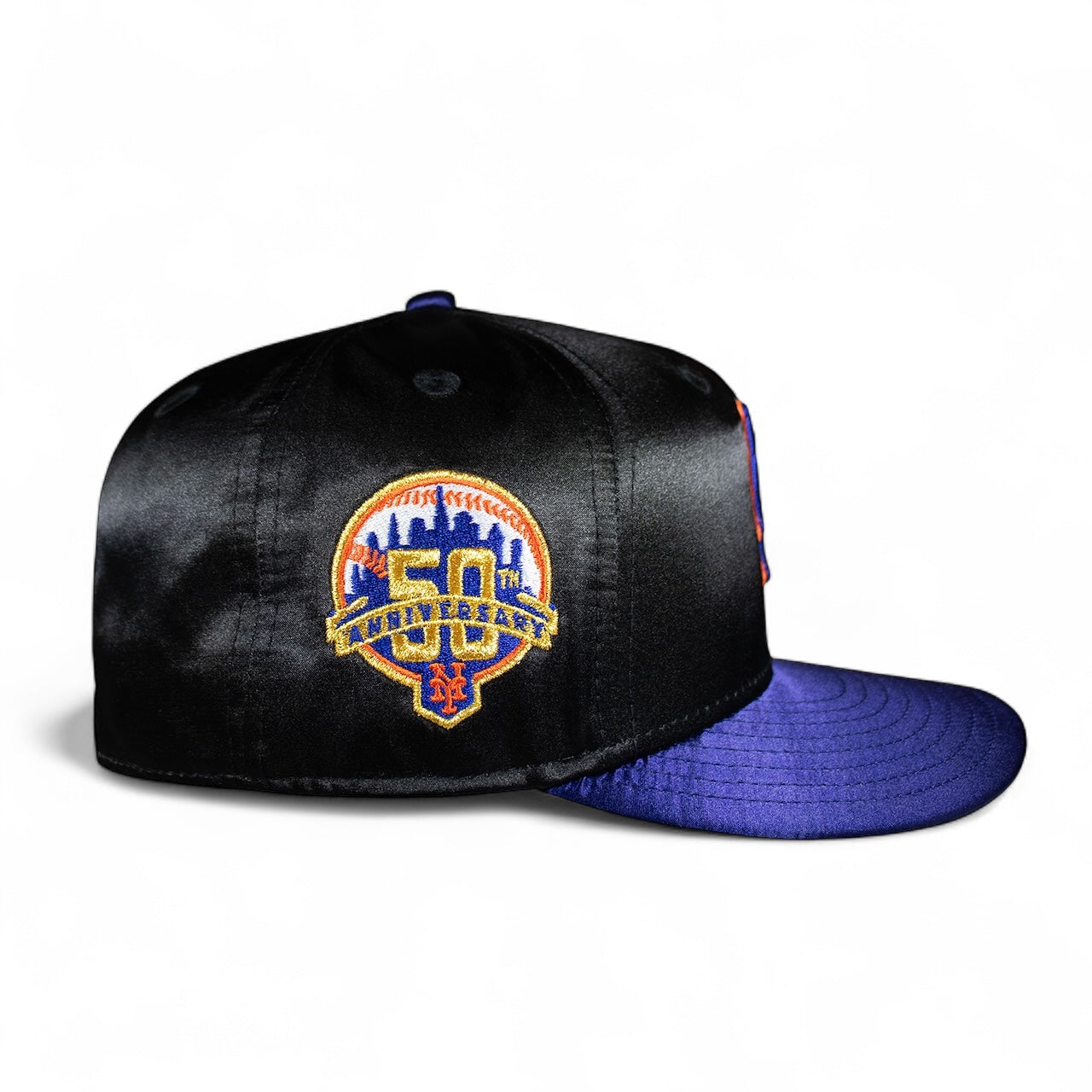 New York Mets Black & Dark Royal Satin 50Th Anniversary Green UV