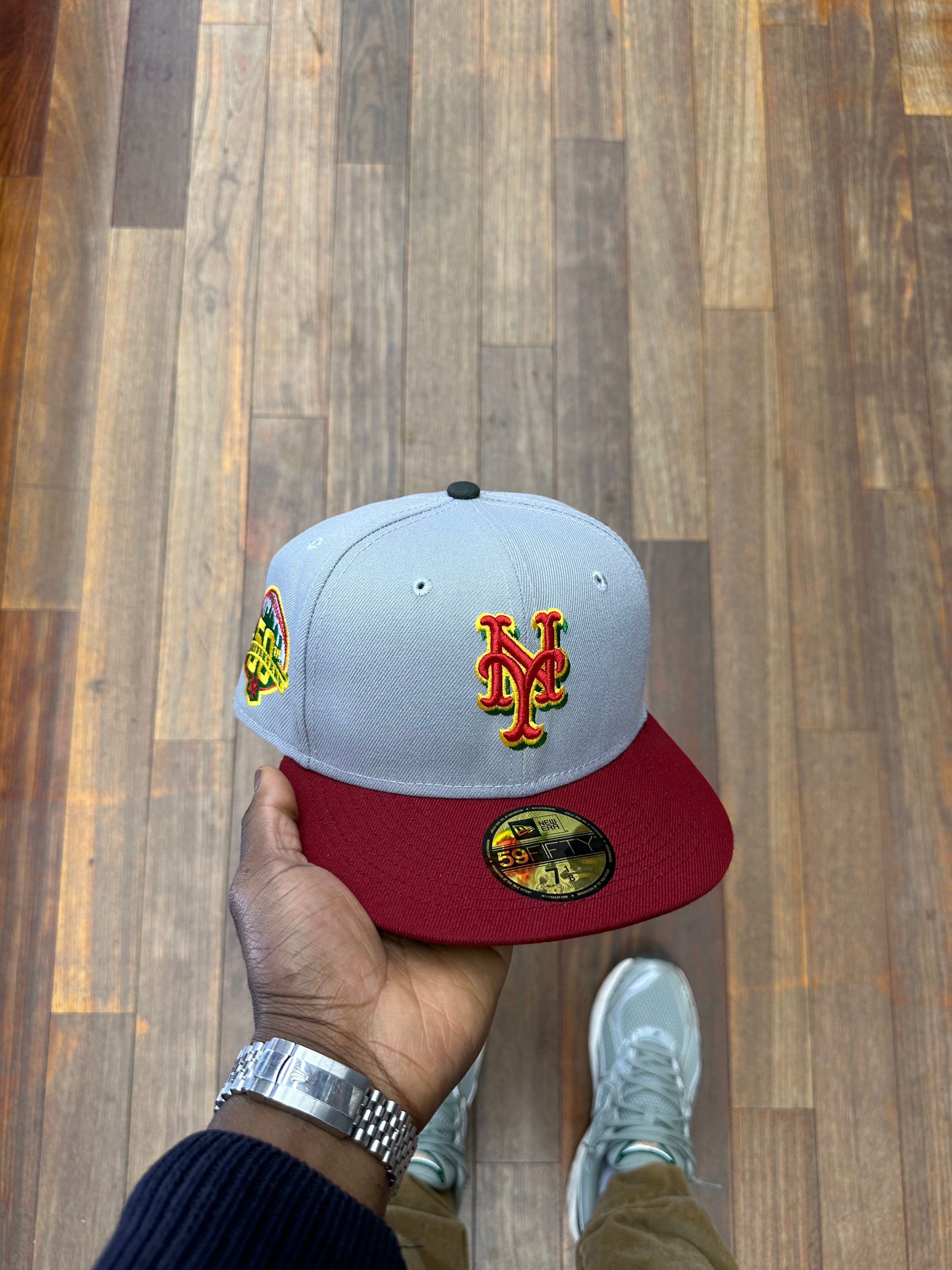 New York Mets Grey & Cardinal Burgundy 50 Year Anniversary