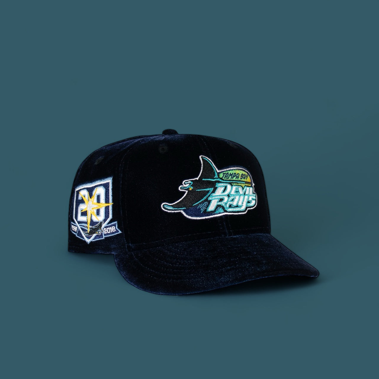 Tamp Bay Devil Rays All Royal Blue Velvet 20Th Anniversary