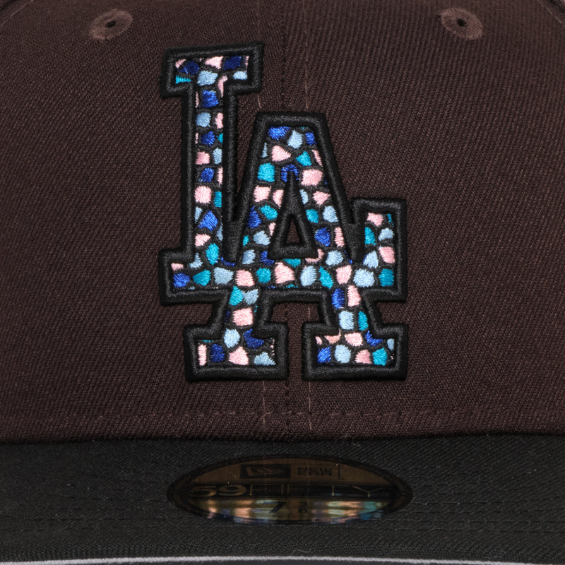 Los Angeles Dodgers Brown and Black Stain Glass 50Th Anniversary