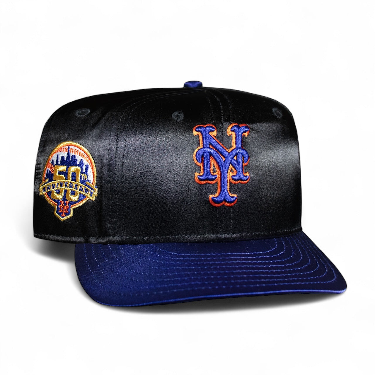 New York Mets Black & Dark Royal Satin 50Th Anniversary Green UV