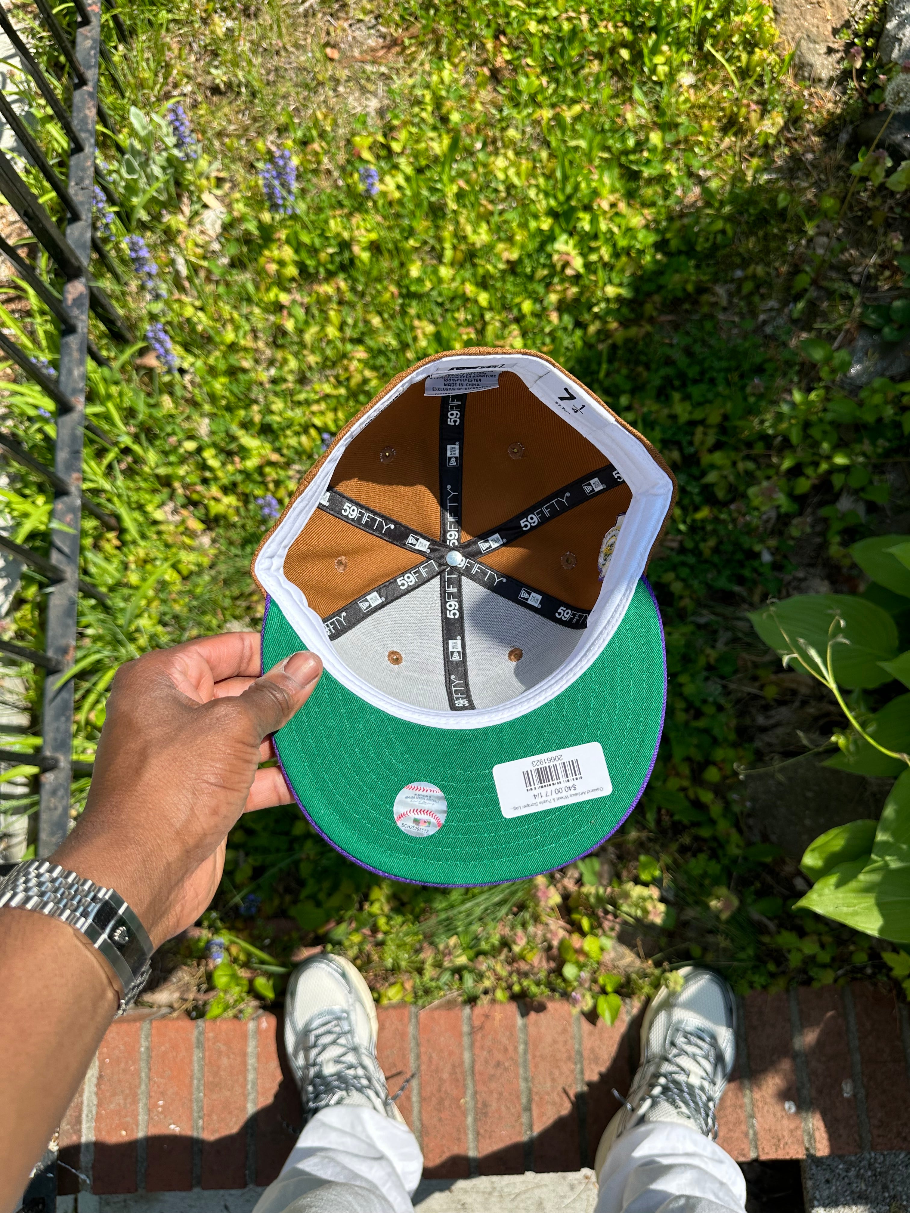 Oakland Athletics Wheat & Purple Stomper Logo 40 Years