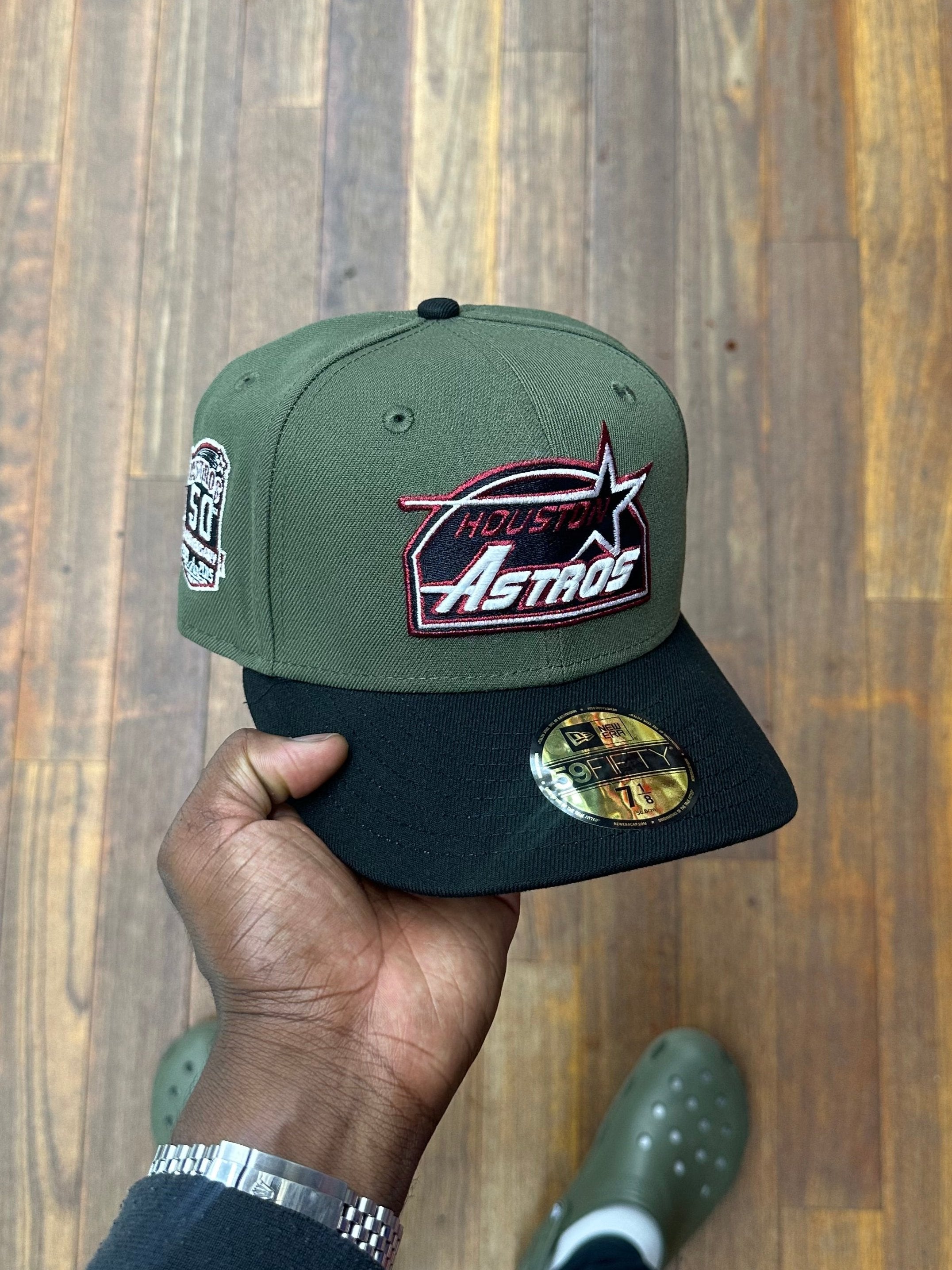 Houston Astros Olive and Black 50th Burgundy Outline