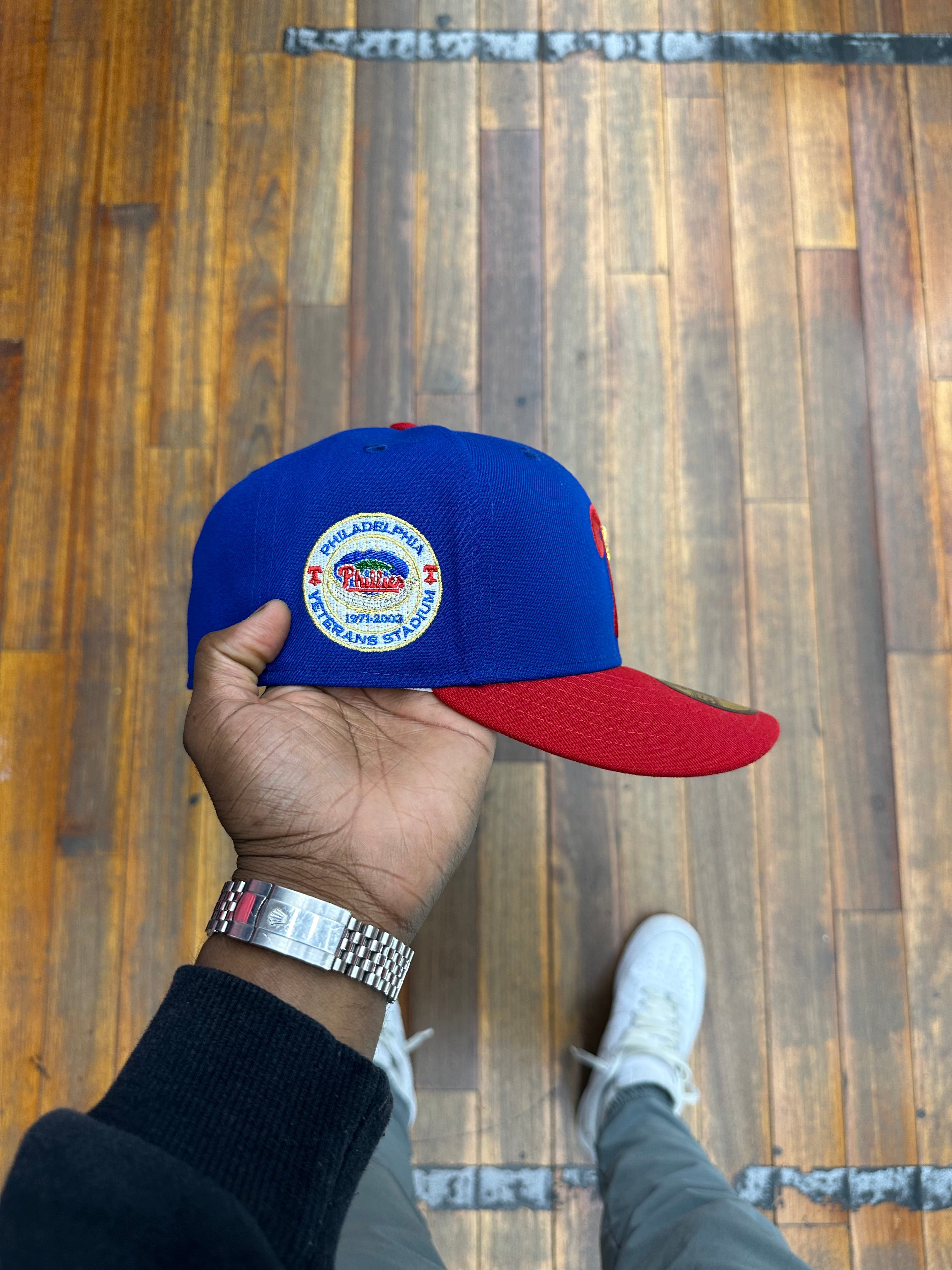 Philadelphia Phillies Royal Blue and Red Gold Star Vet Stadium