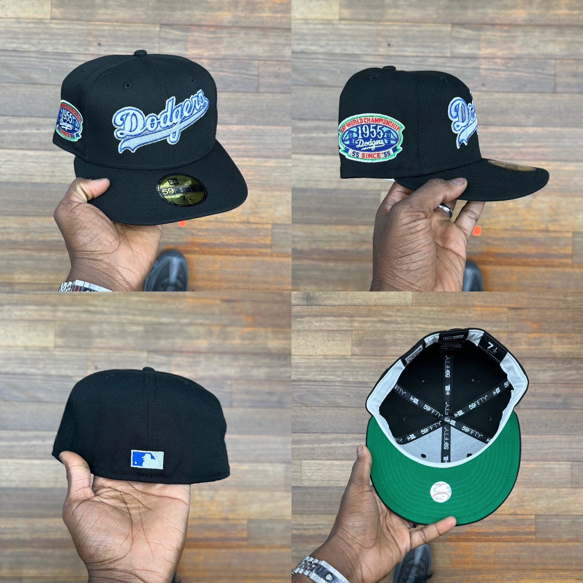 Los Angeles Dodgers Black Script 1955 Green uv