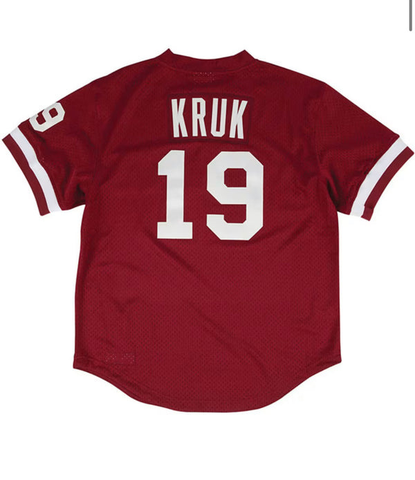 Phillies Burgundy Jersey 19 Kruk