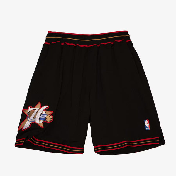 Philadelphia 76ers All Black Authentic Shorts