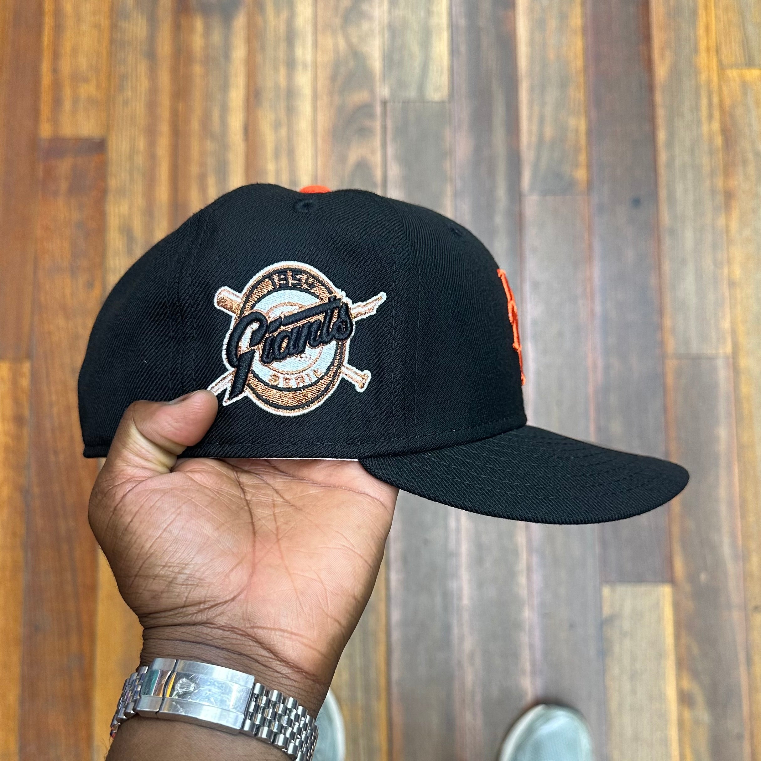 New York Giants All Black 1954 World Series Orange Logo