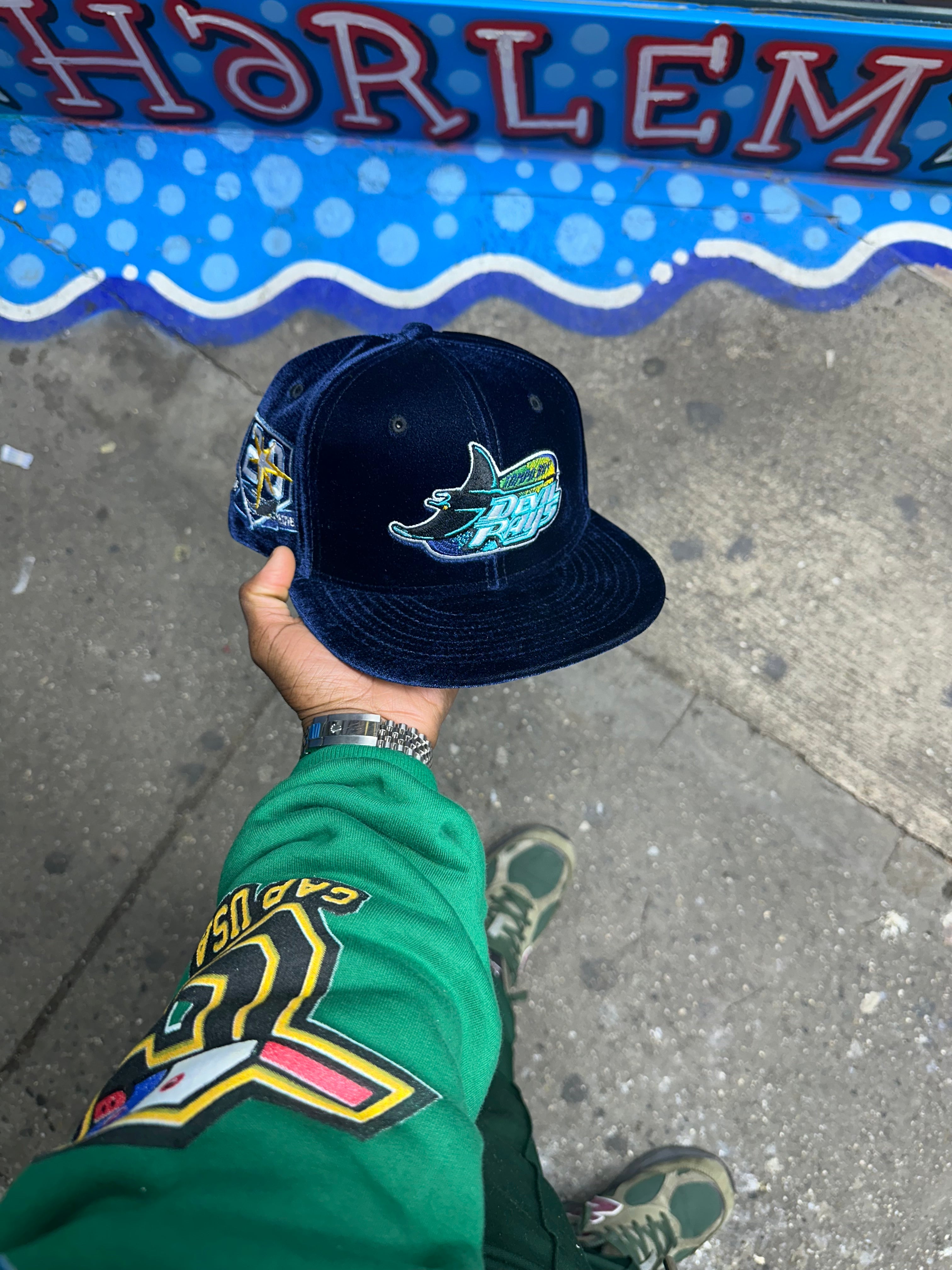 Tamp Bay Devil Rays All Royal Blue Velvet 20Th Anniversary