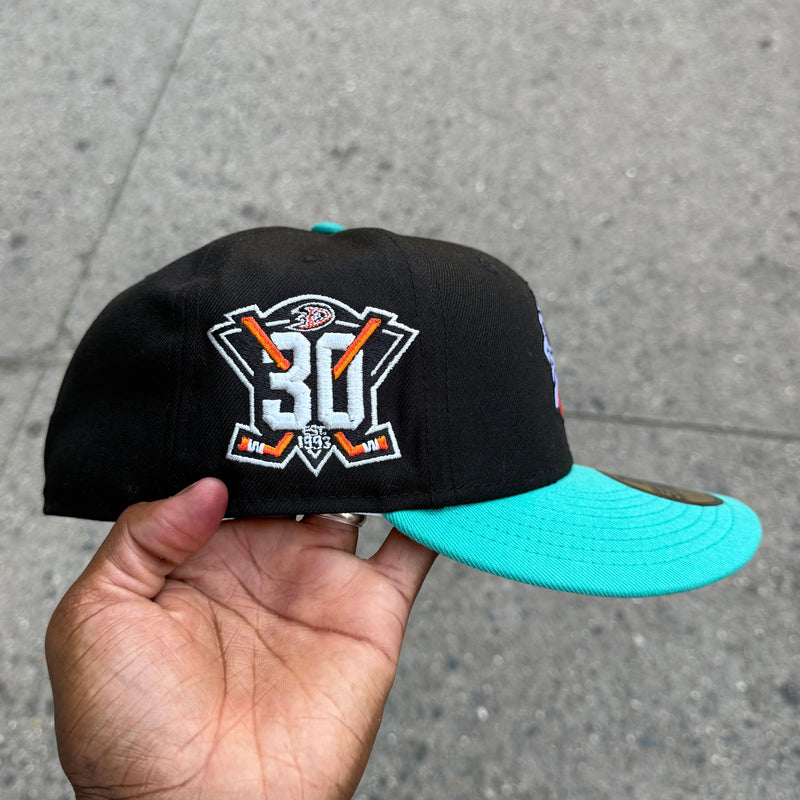 Anaheim Ducks Black and Teal Alter. Duck 30th
