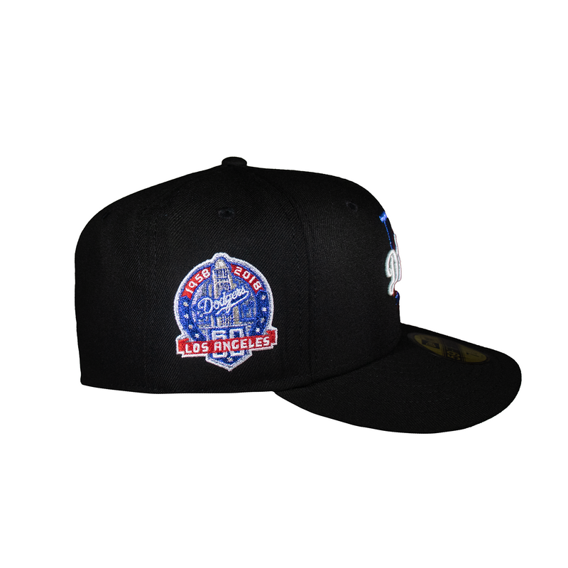 Los Angeles Dodgers Blue Metallic Logo All Black 60Th