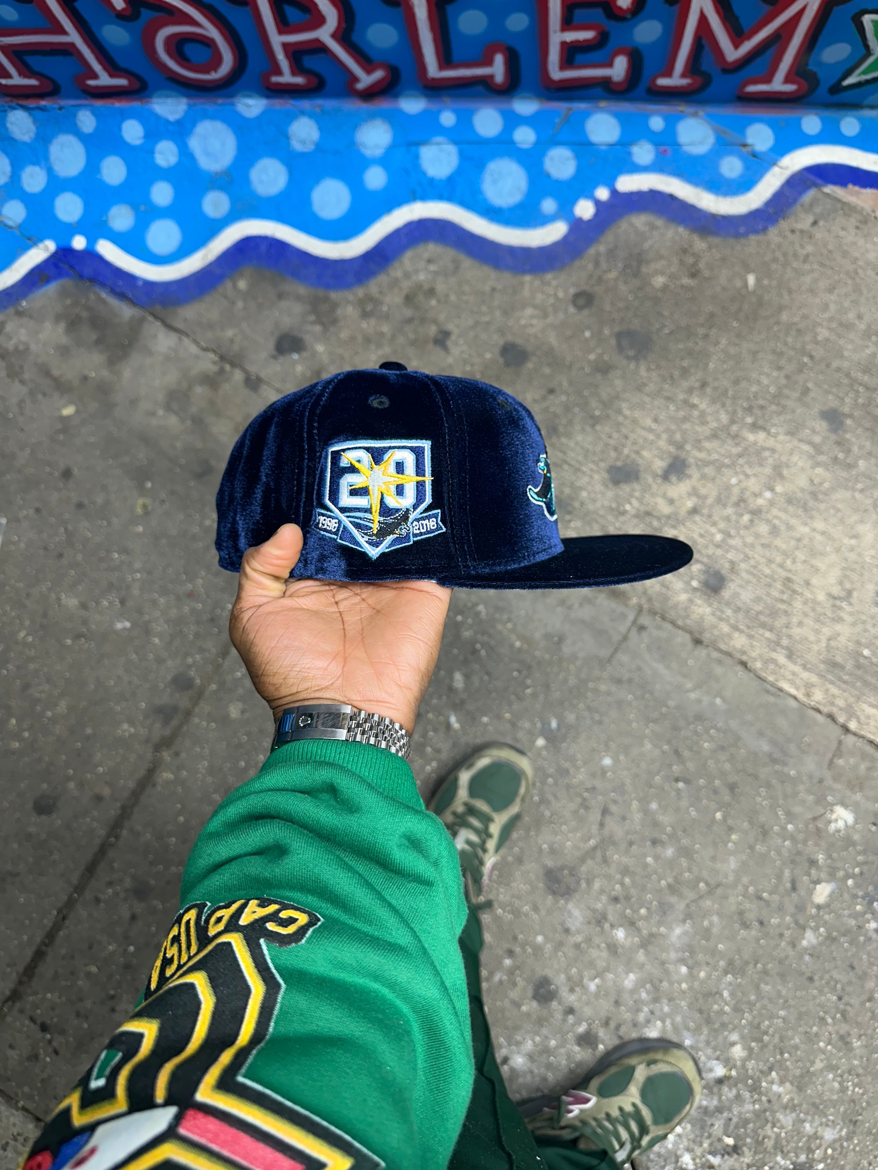 Tamp Bay Devil Rays All Royal Blue Velvet 20Th Anniversary