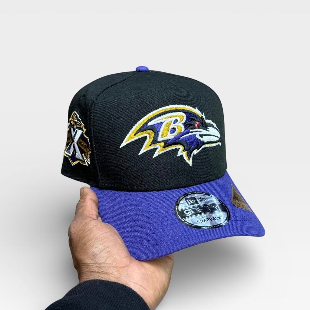 Baltimore Ravens Black and Purple X 10 Years 950 AFrame Snap Back