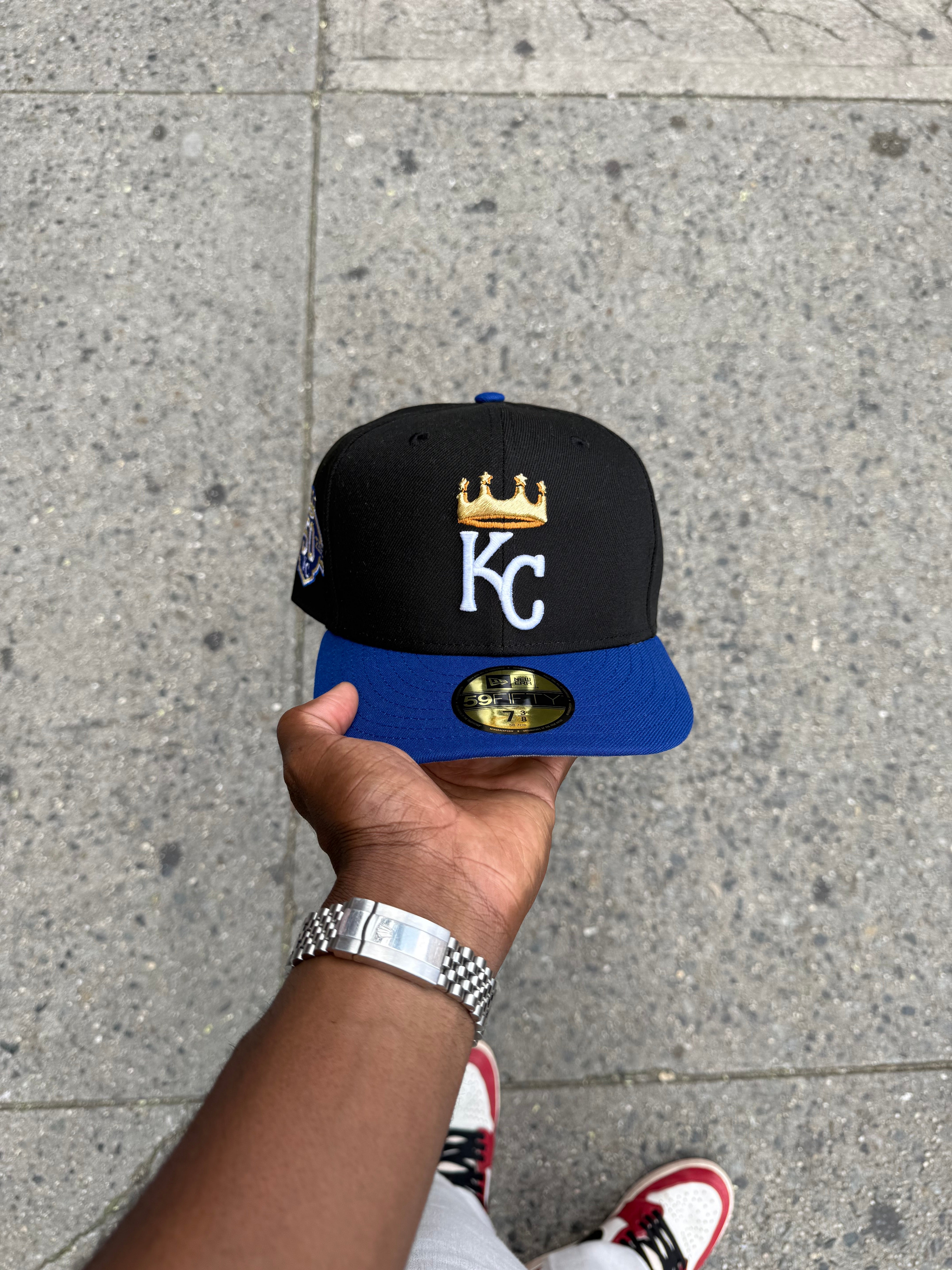Kansas City Royals Black and Royal Gold Crown 50Th Anniversary