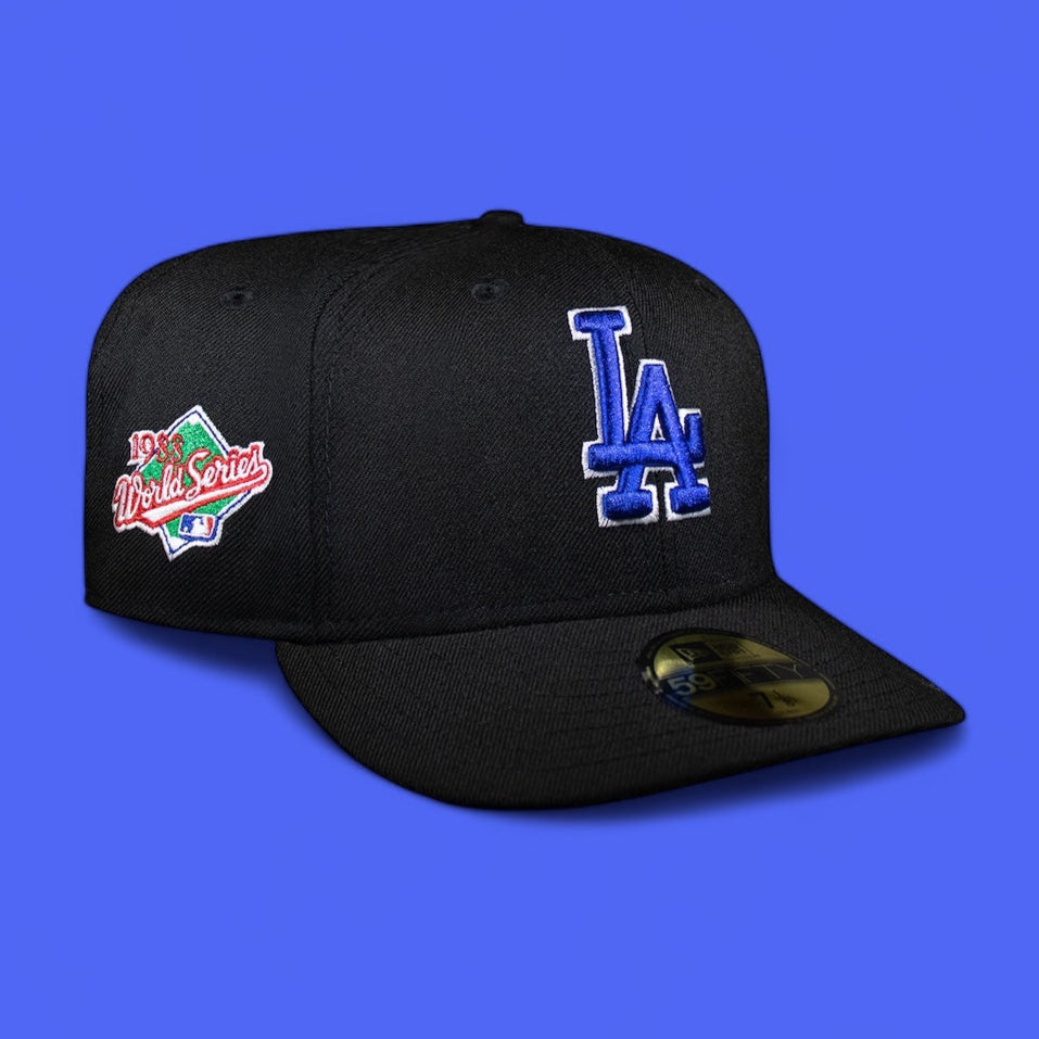 Los Angeles Dodgers All Black Blue Logo 1988 World Series