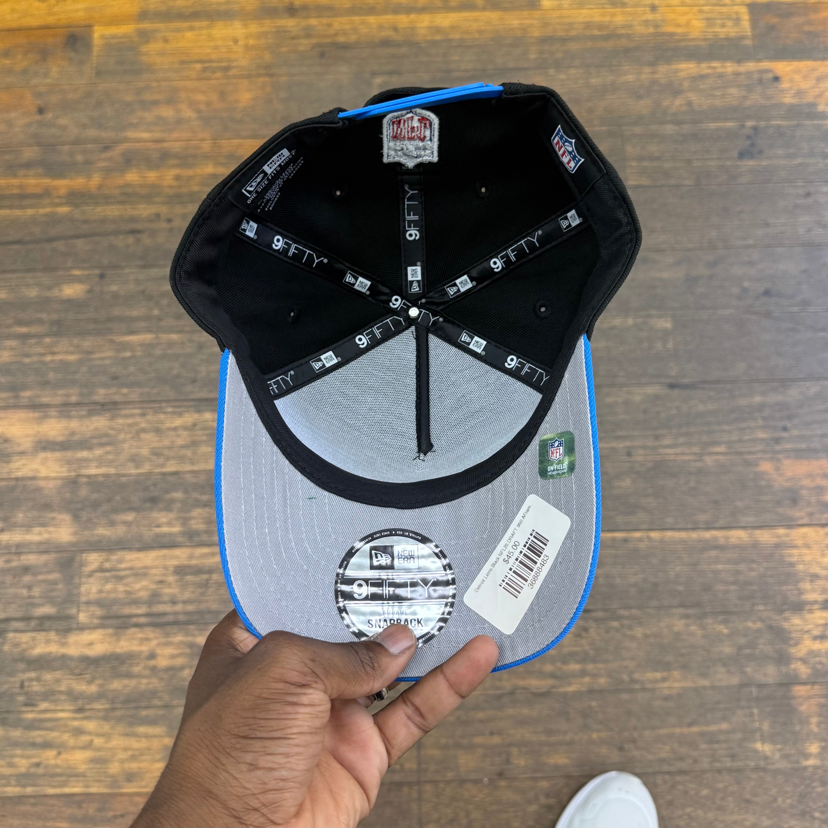 Detroit Lions Black NFL25 DRAFT 950 AFrame Snap Back