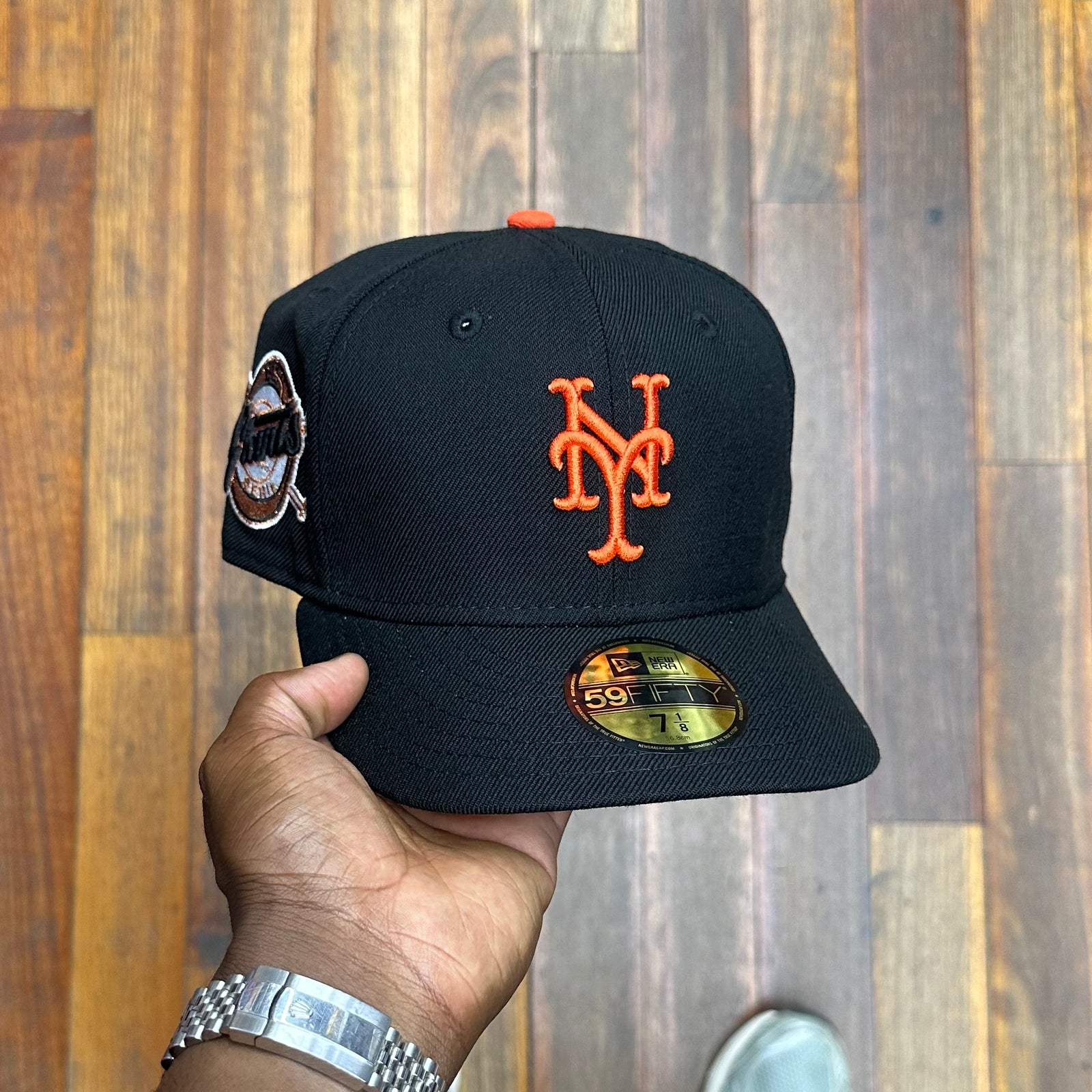 New York Giants All Black 1954 World Series Orange Logo CAP USA NYC