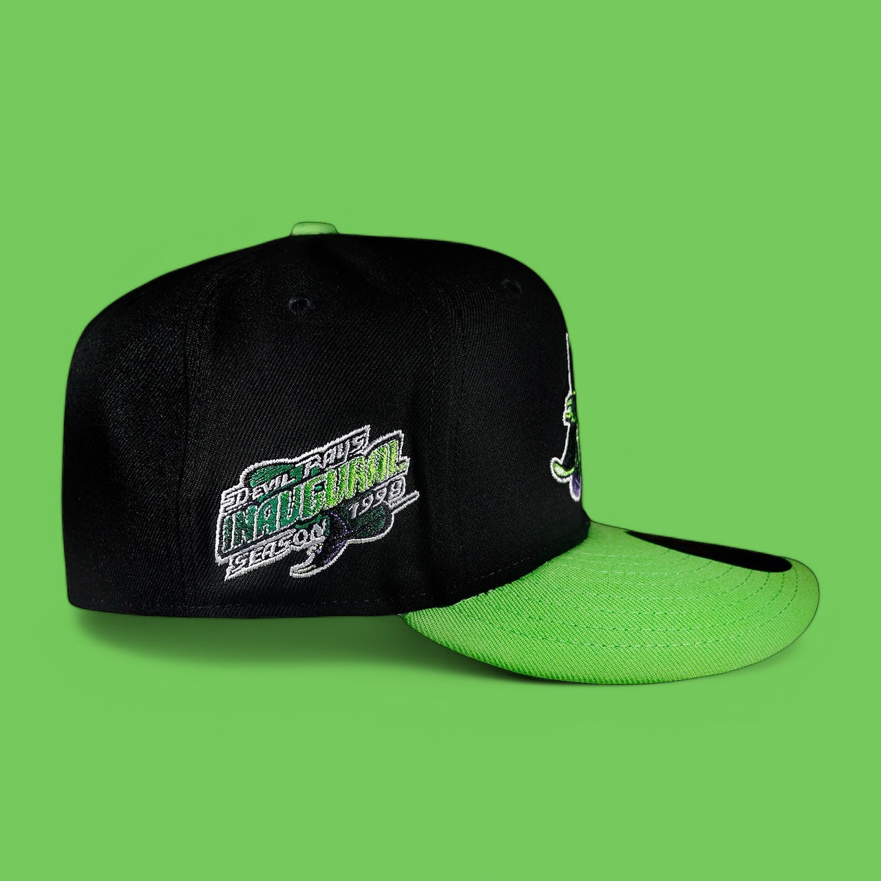 Tampa Bay Rays Black and Lime Green 98 Inaugural
