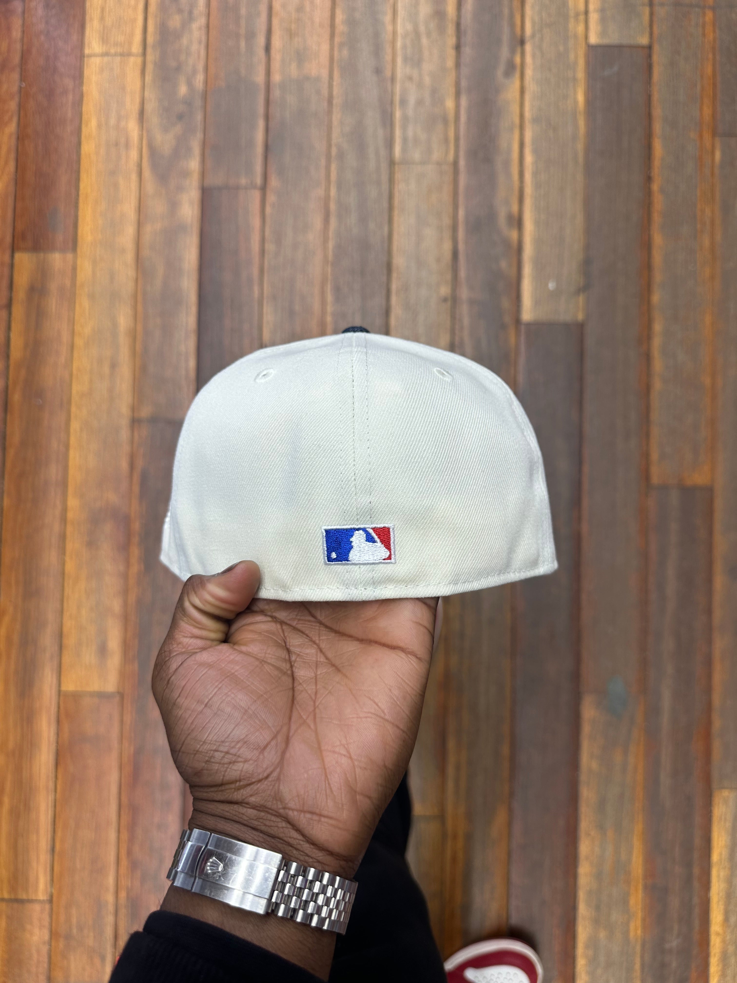 New York Yankees Chrome Creme White & Denim Visor 75th