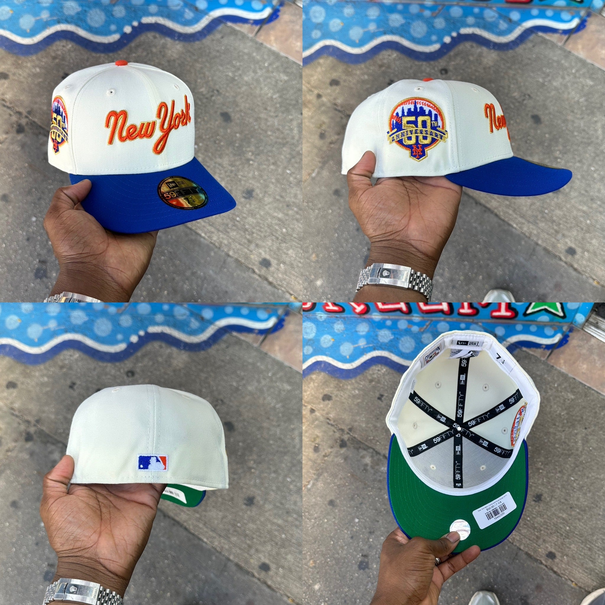 New York Mets Creme and Royal Script 50Th