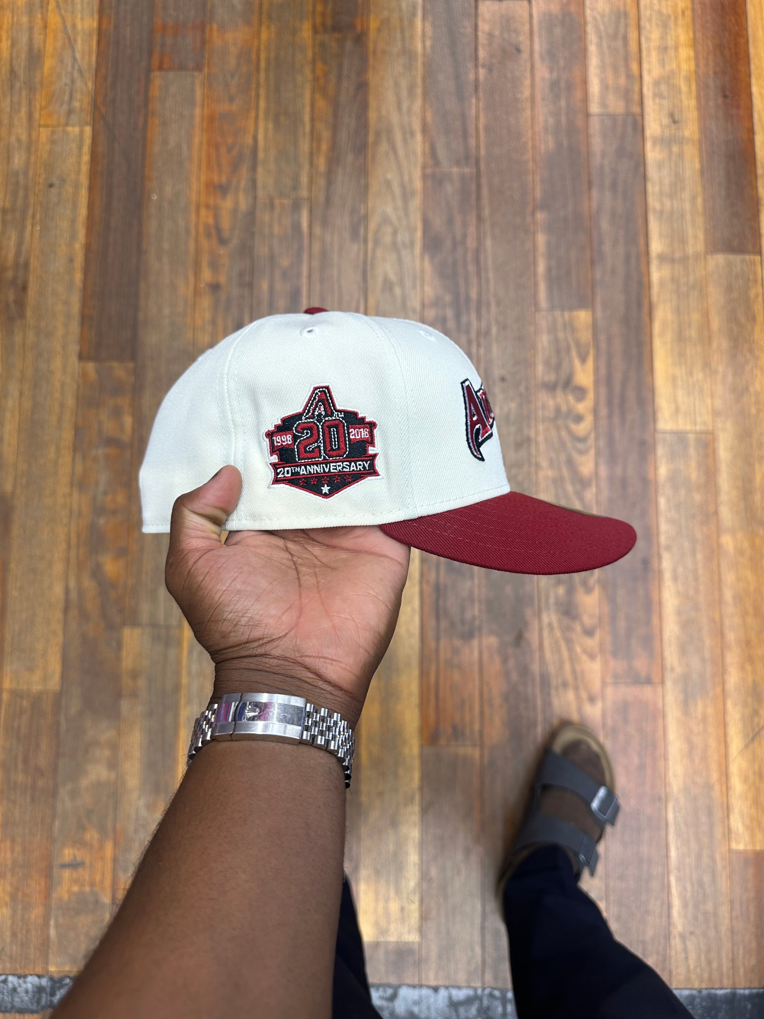 Arizona Diamond Backs Chrome White and Light Burgundy 20Th Anniversary