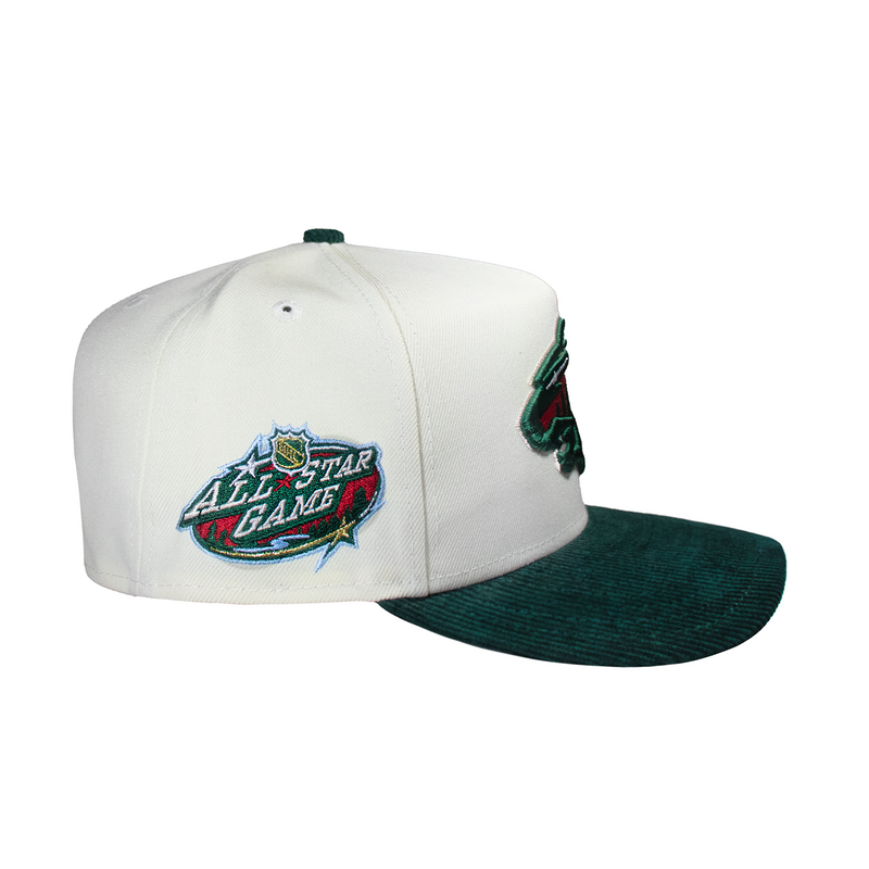 Minnesota Wild Creme and Green Cordy 950 AFrame Snap Back