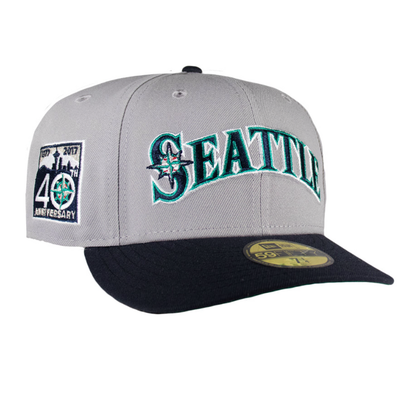 Seattle Mariners Grey & Navy Blue Font 40Th Anniversary
