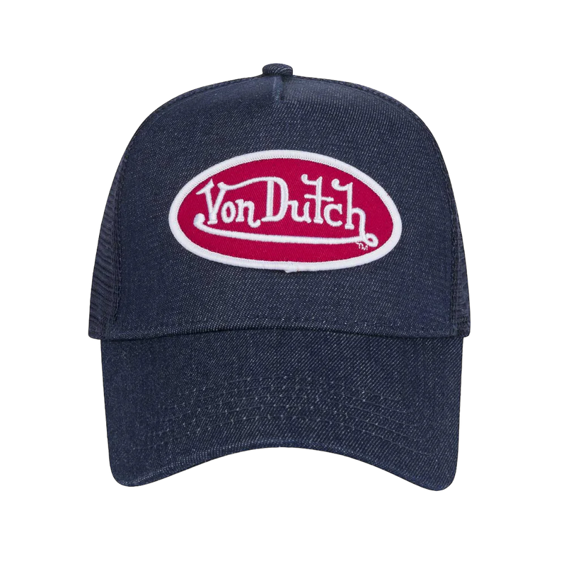 Von Dutch Dark Denim with Red & White logo Trucker