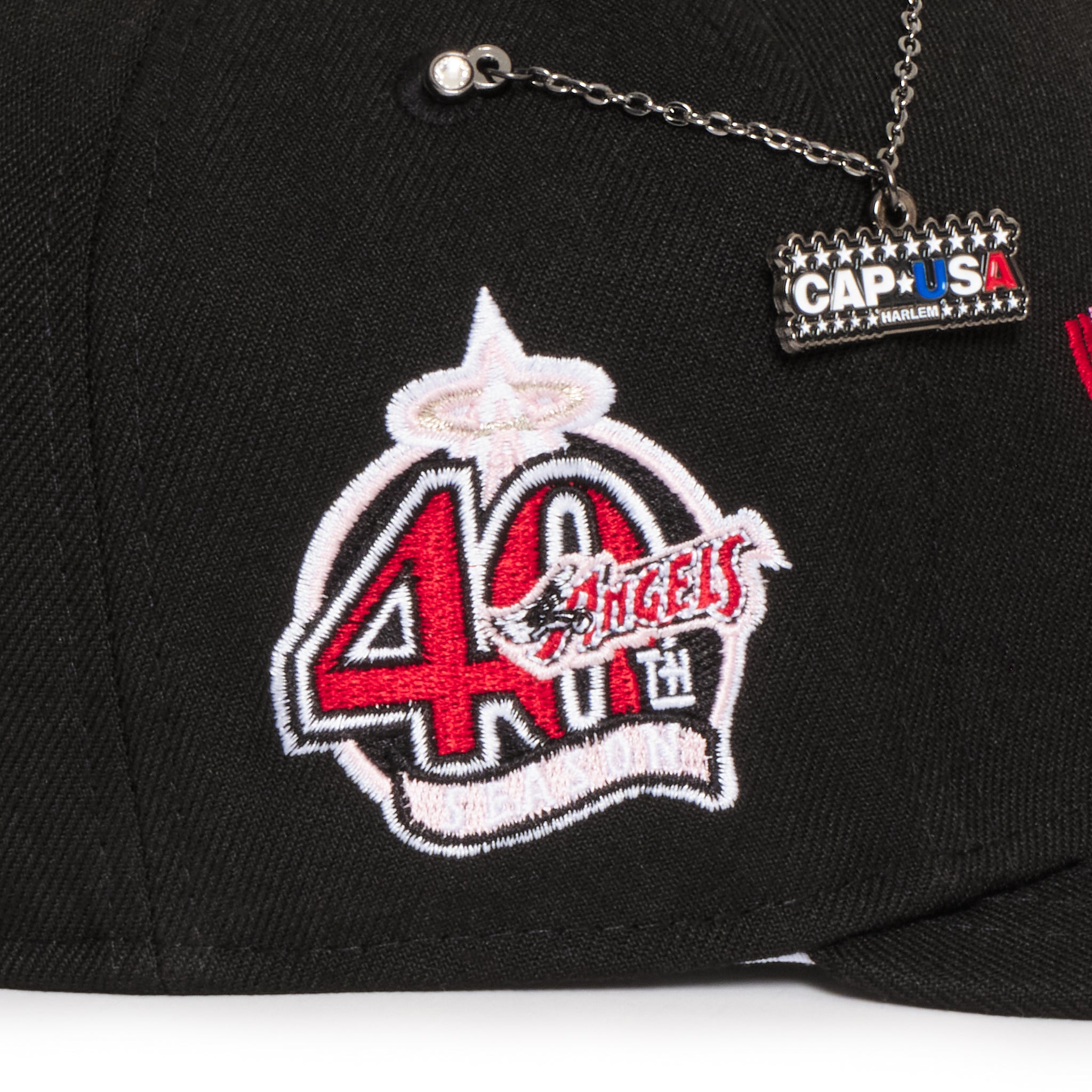 Anaheim Angels All Black Pink 3D Logo 40Th Anniversary GREY UV