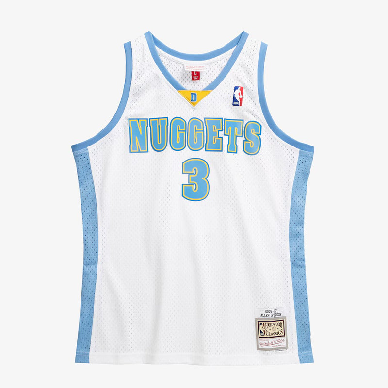 DENVER NUGGETS WHITE IVERSON JERSEY