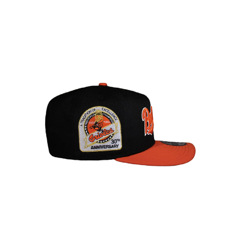 Baltimore Orioles Black & Orange 950 AFrame 30Th Snap Back