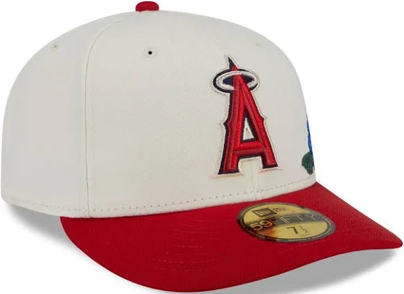 Anaheim Angels Creme Floral Chain Stitch Green UV