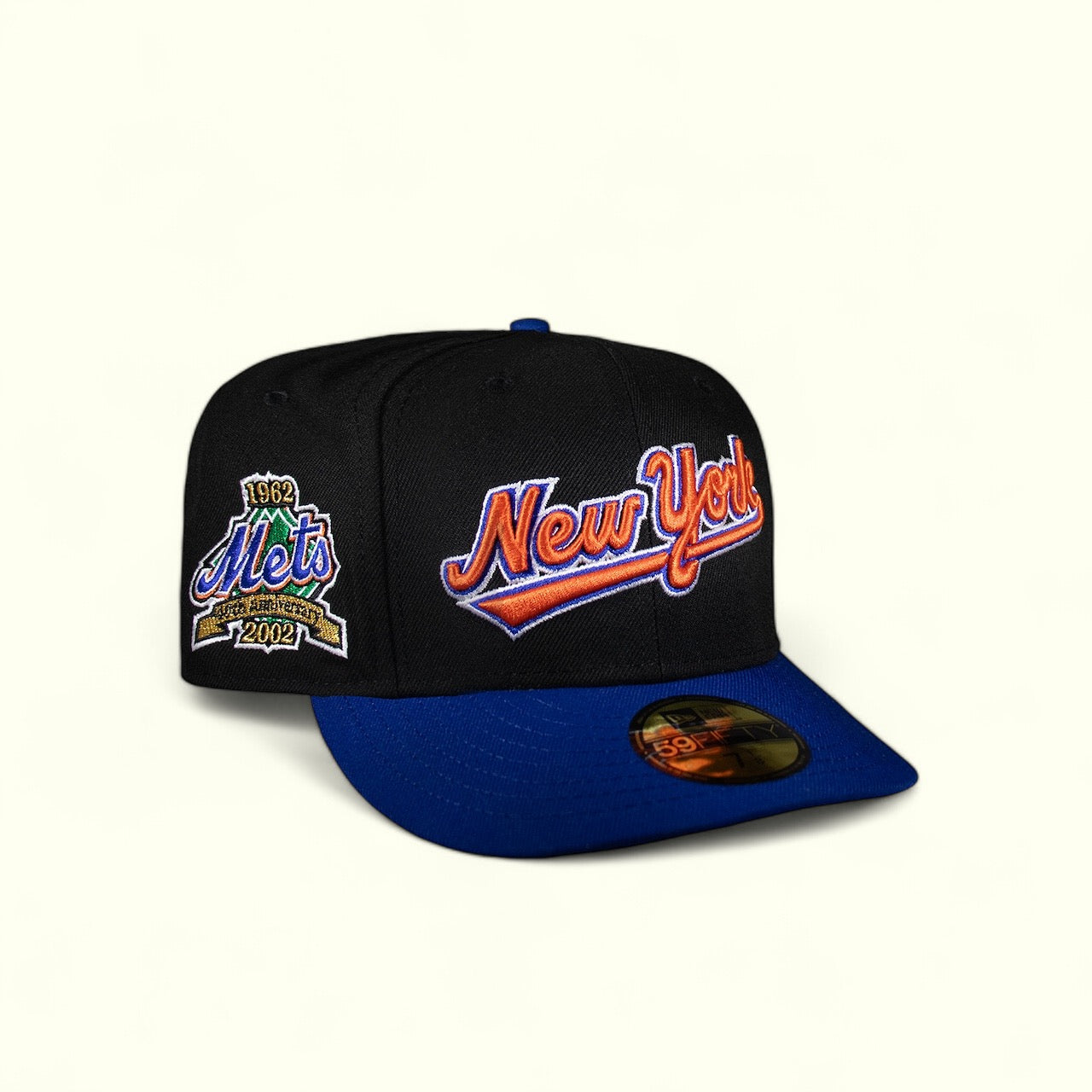 New York Mets Black and Royal Blue Script Logo 1962 Anniversary