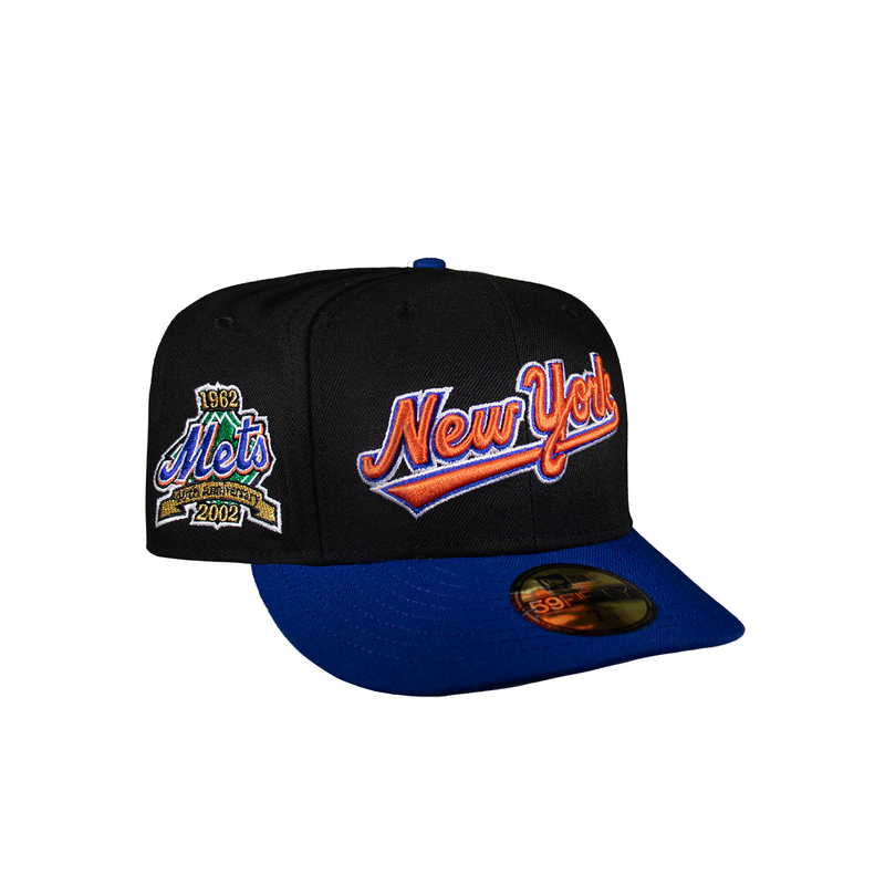 New York Mets Black and Royal Blue Script Logo 1962 Anniversary