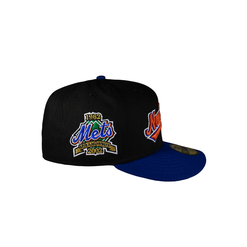 New York Mets Black and Royal Blue Script Logo 1962 Anniversary