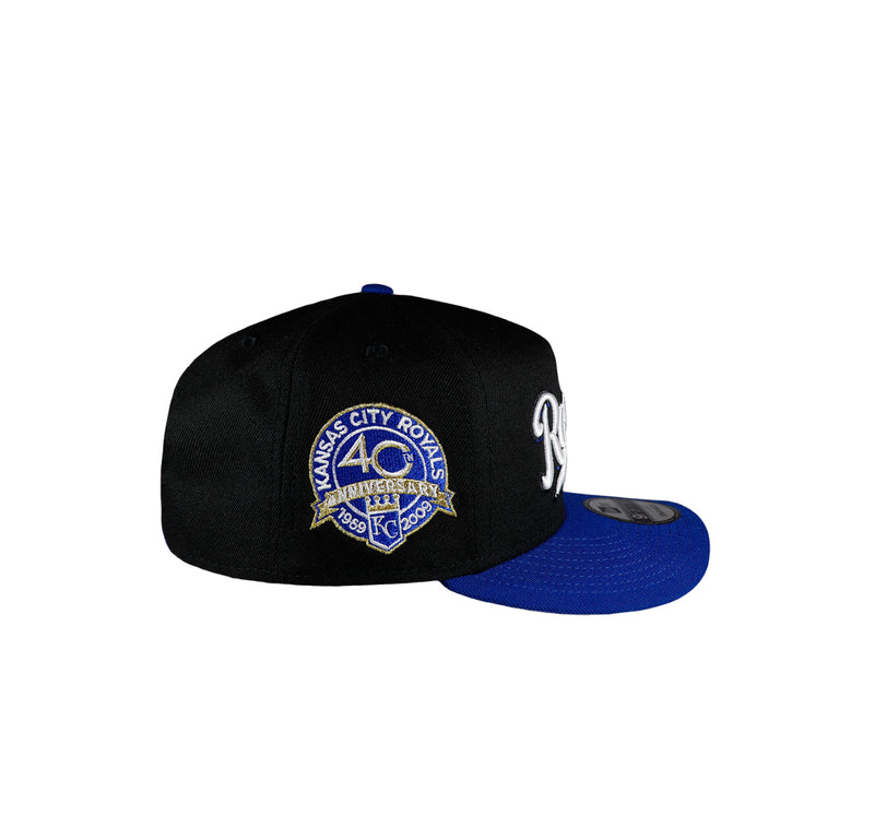 Kansas City Royals Black & Royal Script 950 AFrame Snap Back