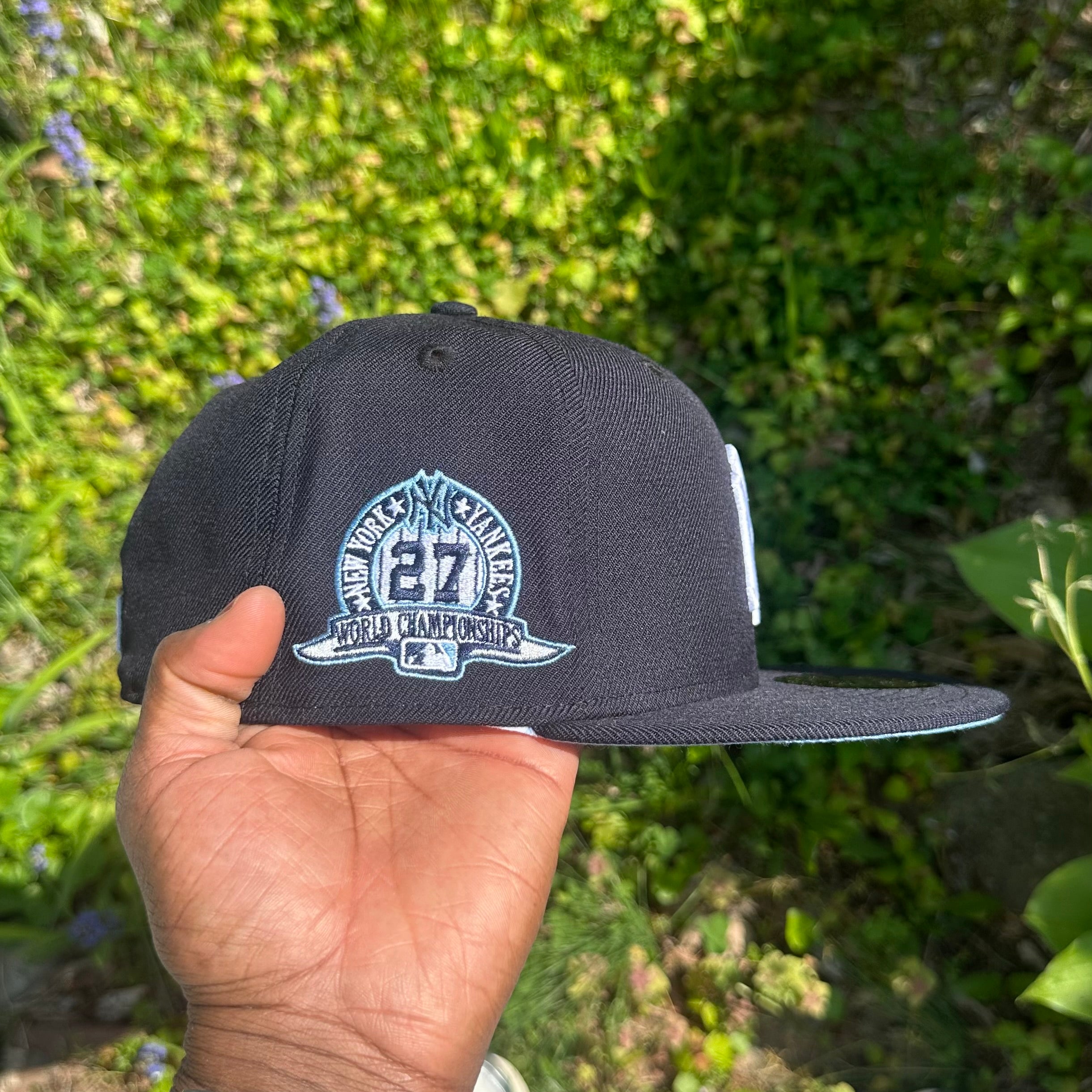 New York Yankees Navy Sky Blue Heart 27X World Champions