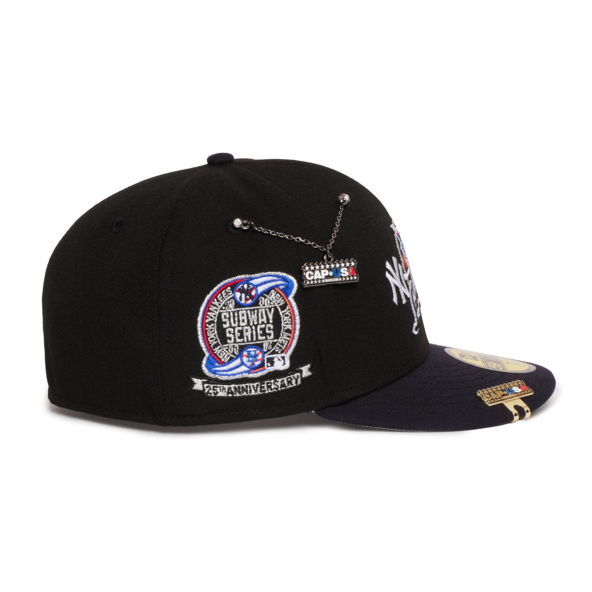 New York Yankees X Mets Black and Navy Subway Series front Logo 25th Anniversary