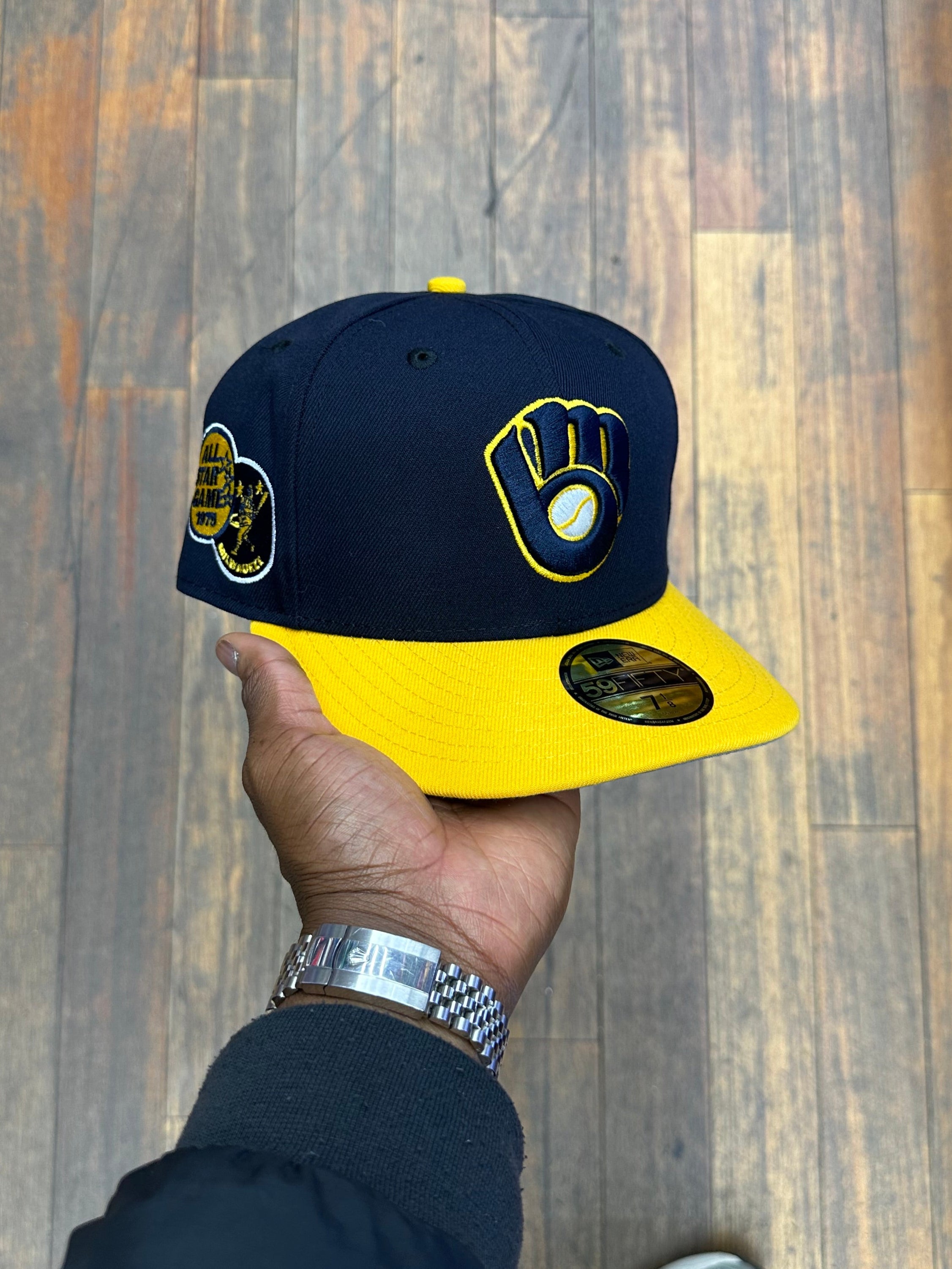 Milwaukee Brewers Navy and A-Gold Yellow 1975 All Star Game