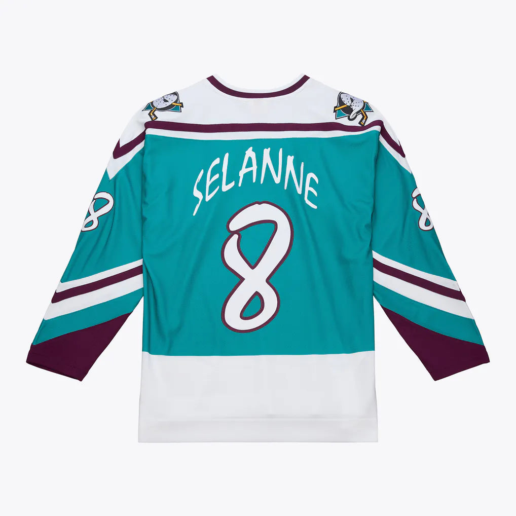 Anaheim Ducks White and Teal Selanne Jersey