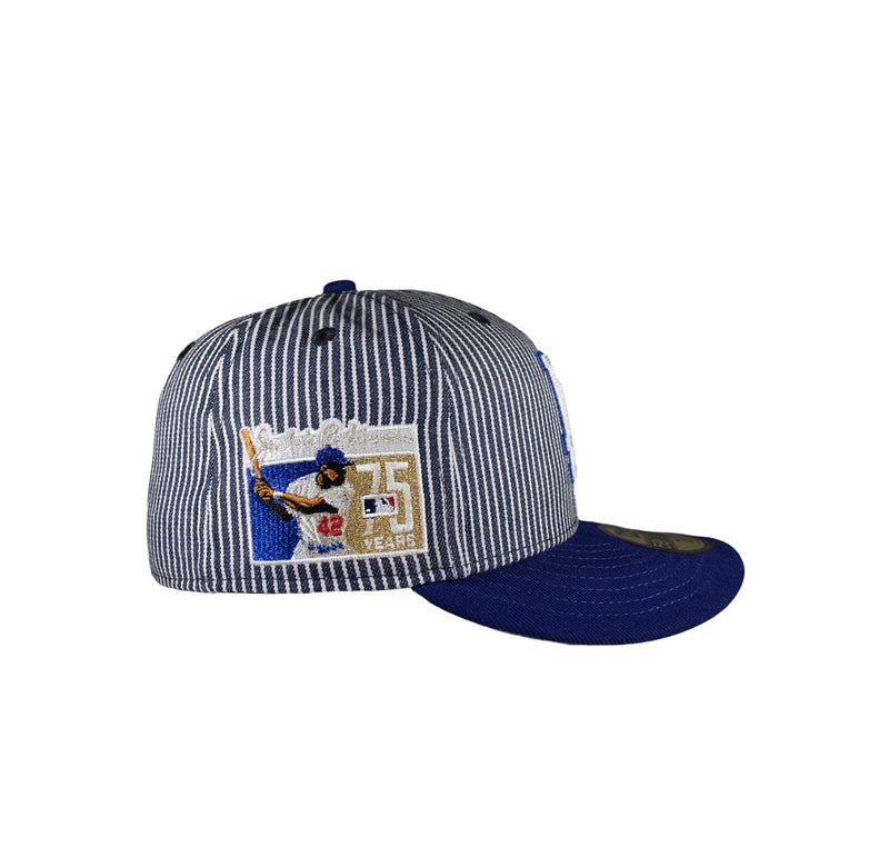 Los Angeles Dodgers Striped Denim and Royal Blue 75 Years