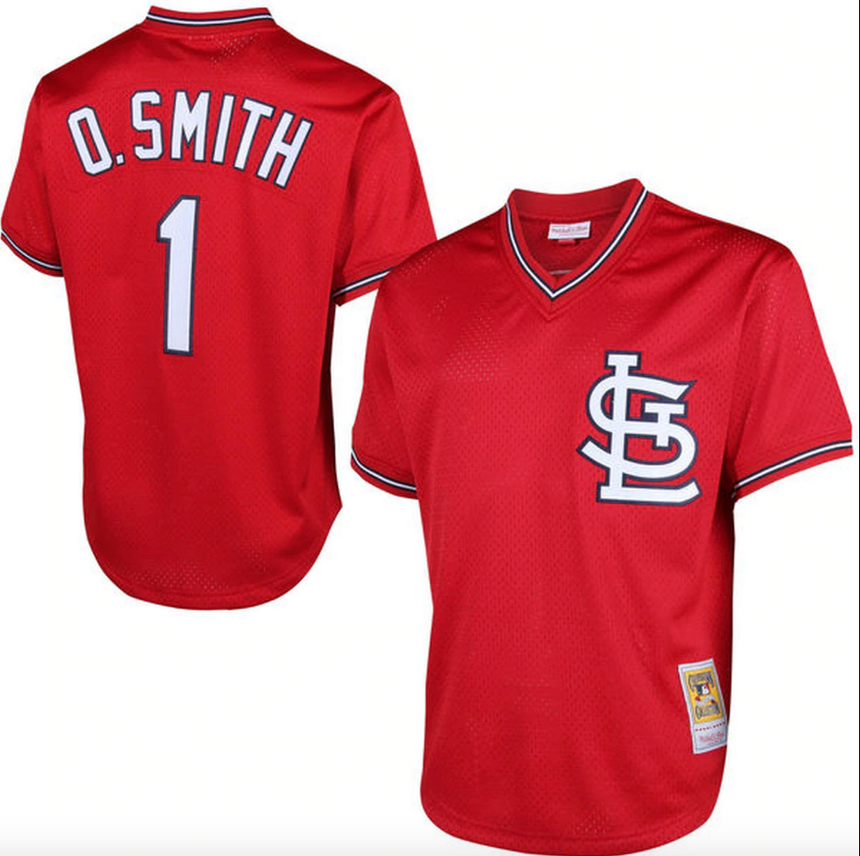 ST. Louis Cardinals Jersey Red Ozzie Smith