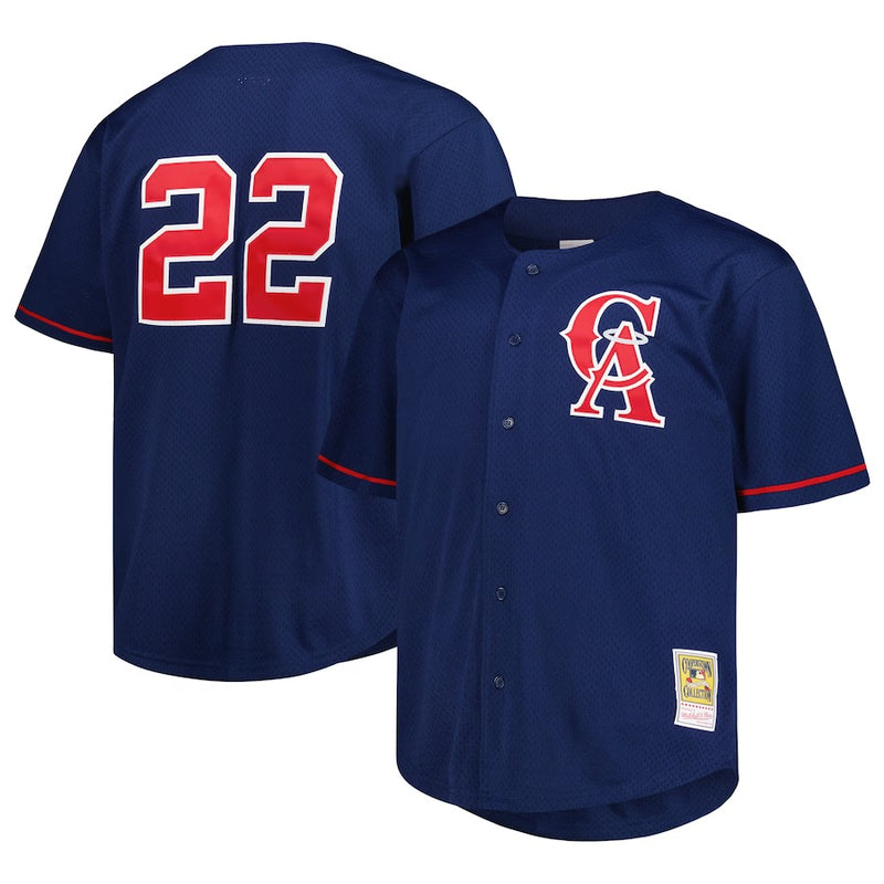 California Angels Navy Button Down Jersey Bo Jackson