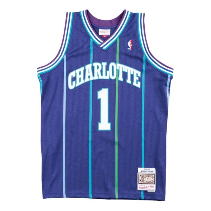 Charlotte Hornets Purple Mugsy Bogues Jersey 1