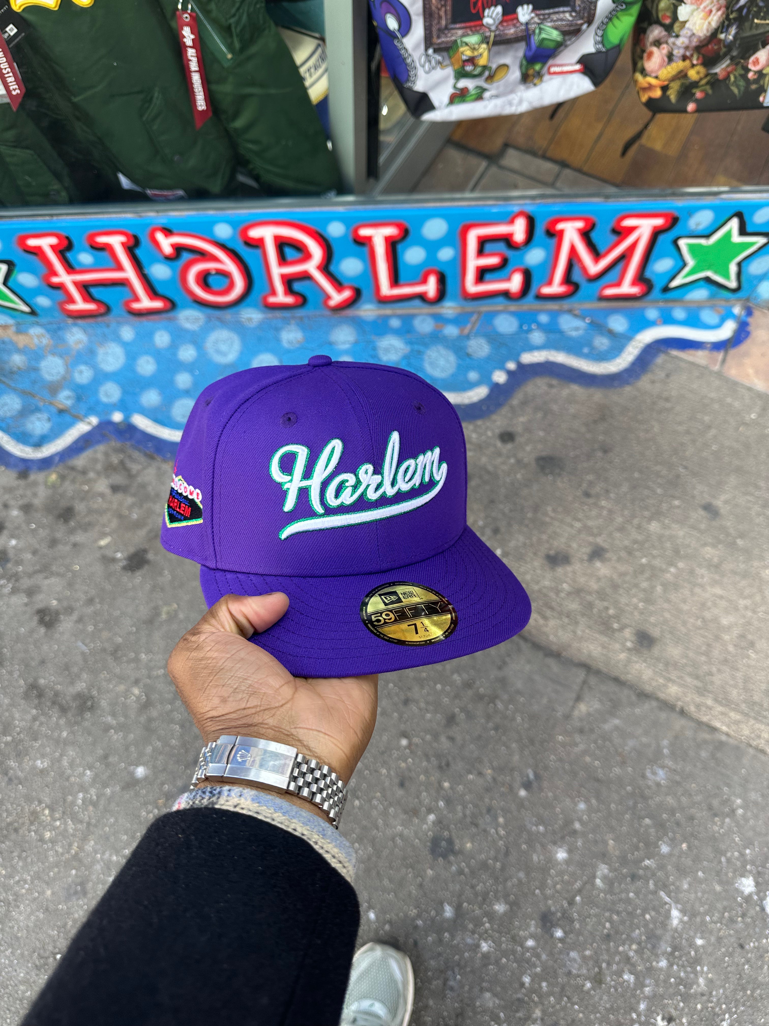Harlem Purple Green Outline 5950 Fitted