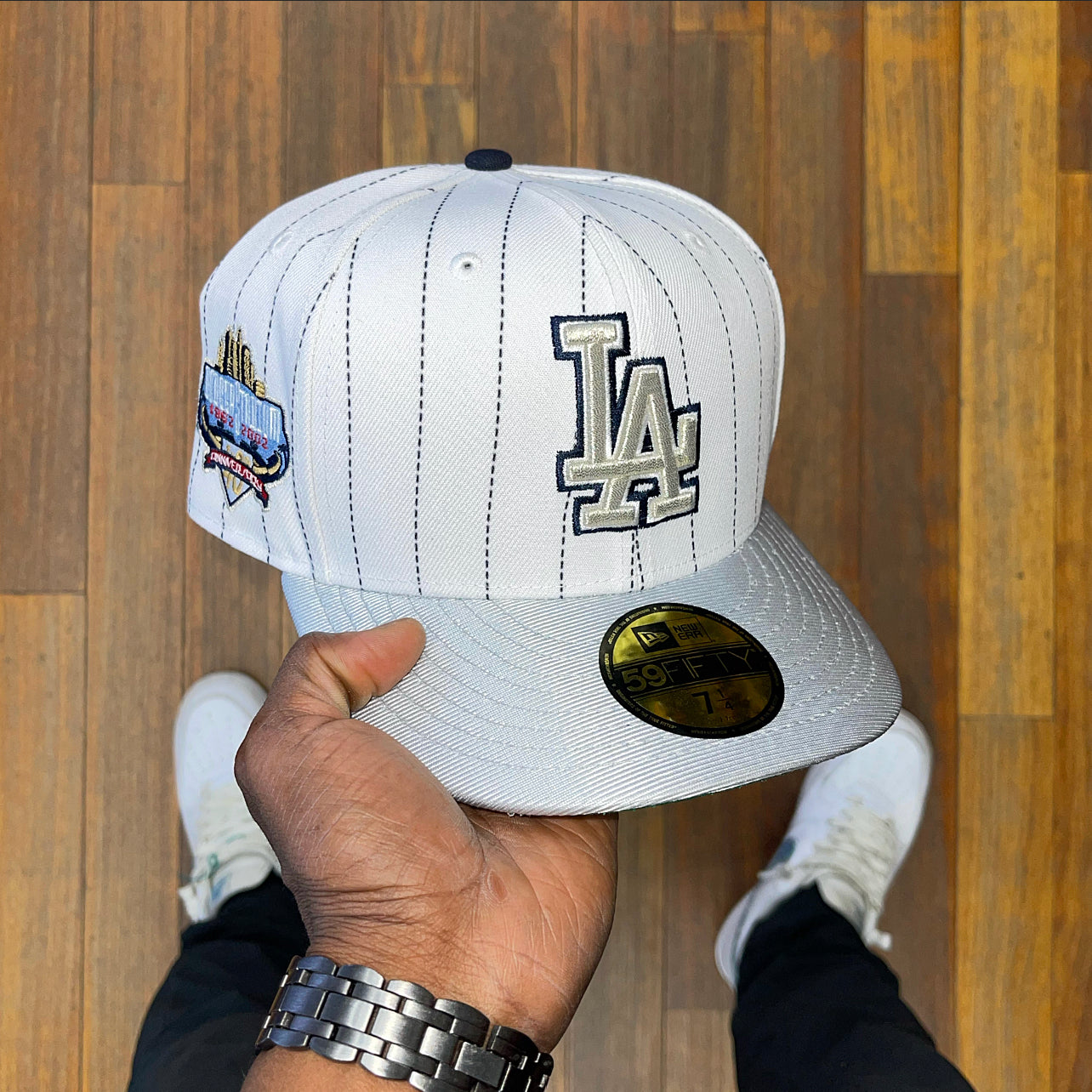 Los Angeles Dodgers White Striped Silver 40Th
