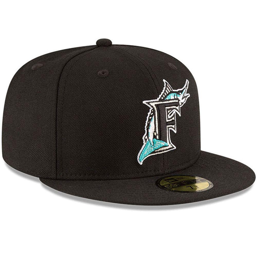 Florida Marlins All Black 1997 World Series Fitted