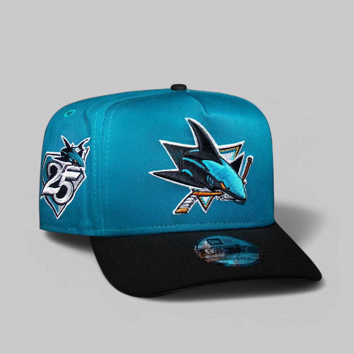 San Jose Sharks Teal & Black 950 AFrame Snap Back