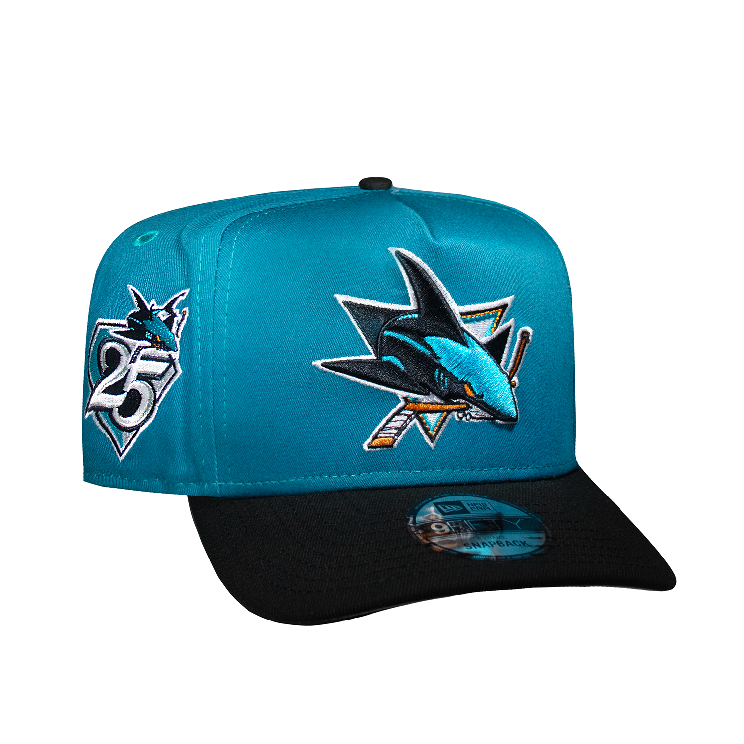 San Jose Sharks Teal & Black 950 AFrame Snap Back